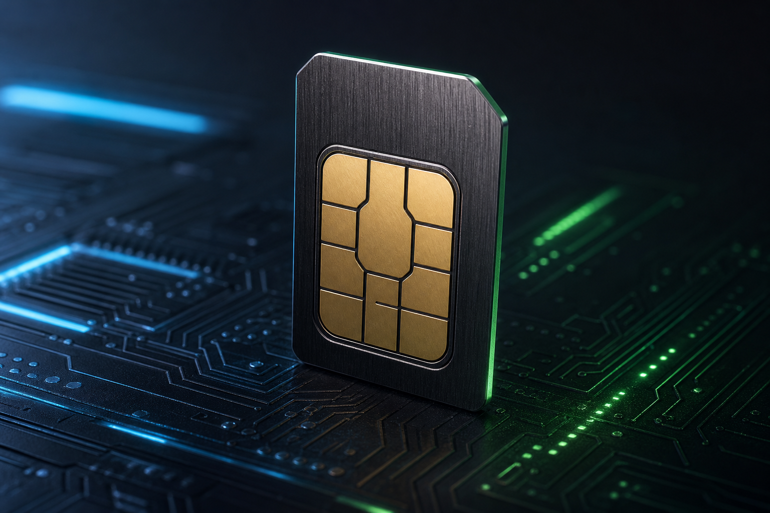 Sim Card On High Tech Background